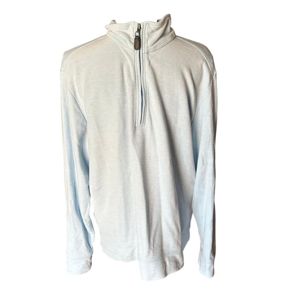 Tommy Bahama Light Blue 1/4-Zip Pullover Sweater – Size M